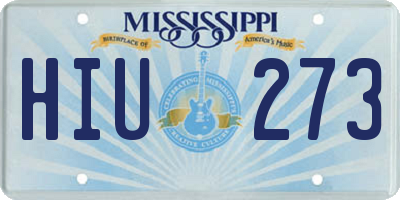 MS license plate HIU273