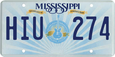 MS license plate HIU274