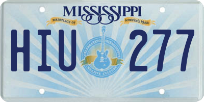 MS license plate HIU277