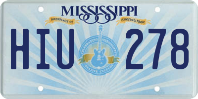 MS license plate HIU278