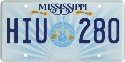 MS license plate HIU280