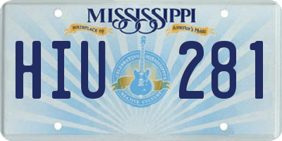 MS license plate HIU281