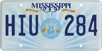 MS license plate HIU284