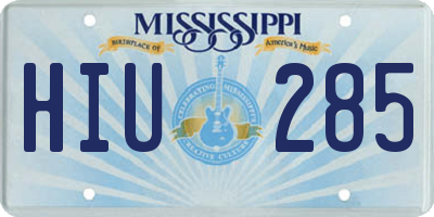 MS license plate HIU285