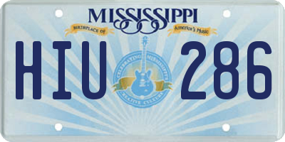 MS license plate HIU286