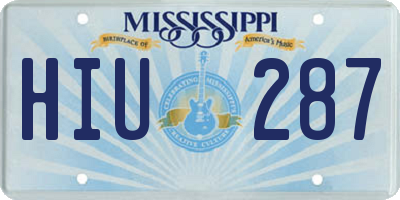 MS license plate HIU287