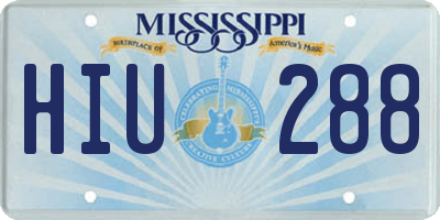 MS license plate HIU288