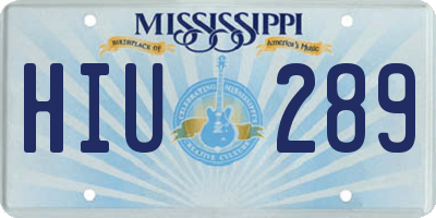 MS license plate HIU289