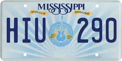 MS license plate HIU290