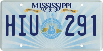MS license plate HIU291