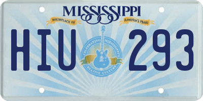 MS license plate HIU293