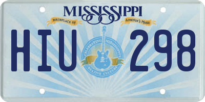 MS license plate HIU298