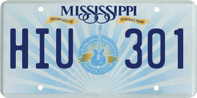 MS license plate HIU301