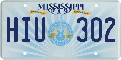 MS license plate HIU302