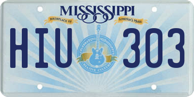MS license plate HIU303