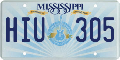 MS license plate HIU305