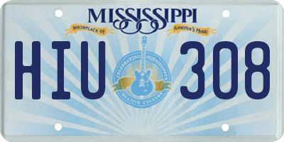 MS license plate HIU308
