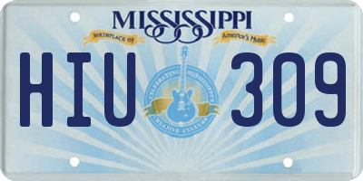 MS license plate HIU309