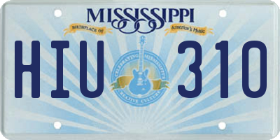 MS license plate HIU310