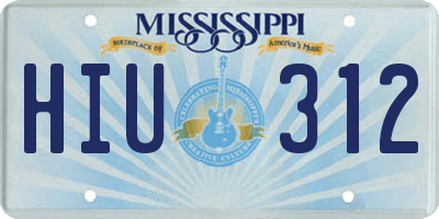 MS license plate HIU312