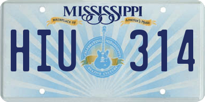 MS license plate HIU314