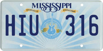 MS license plate HIU316