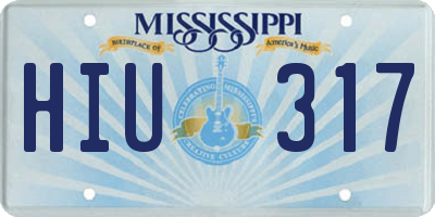 MS license plate HIU317