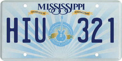 MS license plate HIU321