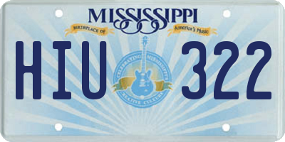 MS license plate HIU322