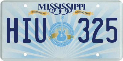 MS license plate HIU325