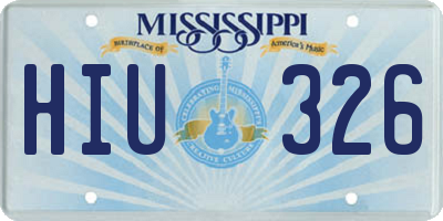 MS license plate HIU326