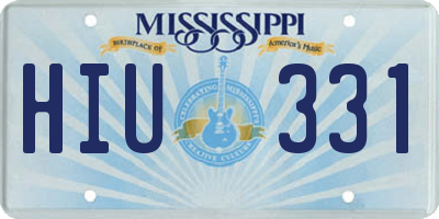MS license plate HIU331