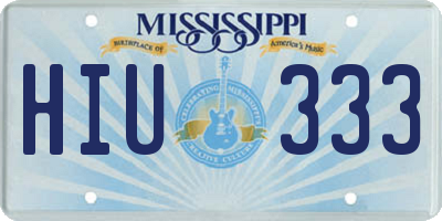 MS license plate HIU333
