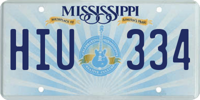 MS license plate HIU334
