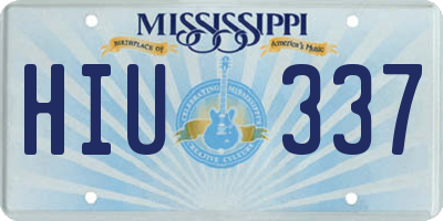 MS license plate HIU337