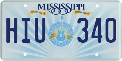 MS license plate HIU340