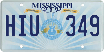 MS license plate HIU349