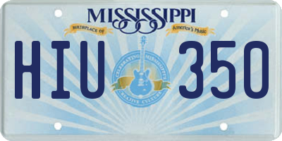 MS license plate HIU350