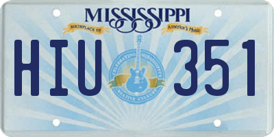 MS license plate HIU351