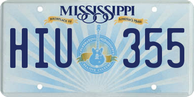 MS license plate HIU355