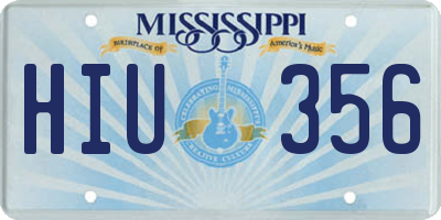 MS license plate HIU356