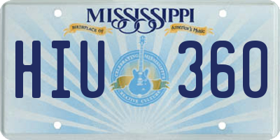 MS license plate HIU360