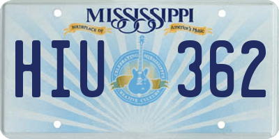 MS license plate HIU362