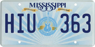 MS license plate HIU363