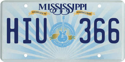 MS license plate HIU366