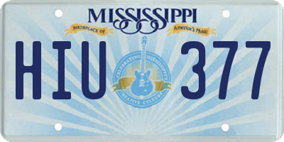 MS license plate HIU377