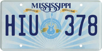 MS license plate HIU378