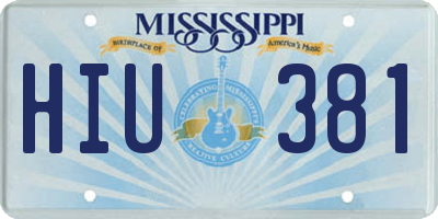 MS license plate HIU381