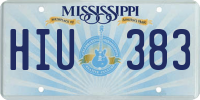 MS license plate HIU383