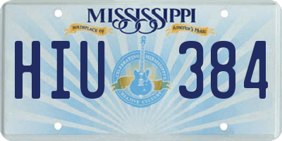 MS license plate HIU384